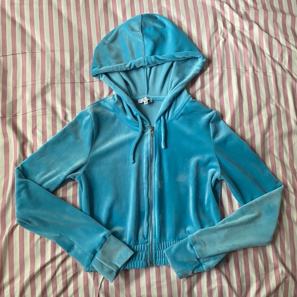 SOLD!! | Light Blue Velour Hoodie